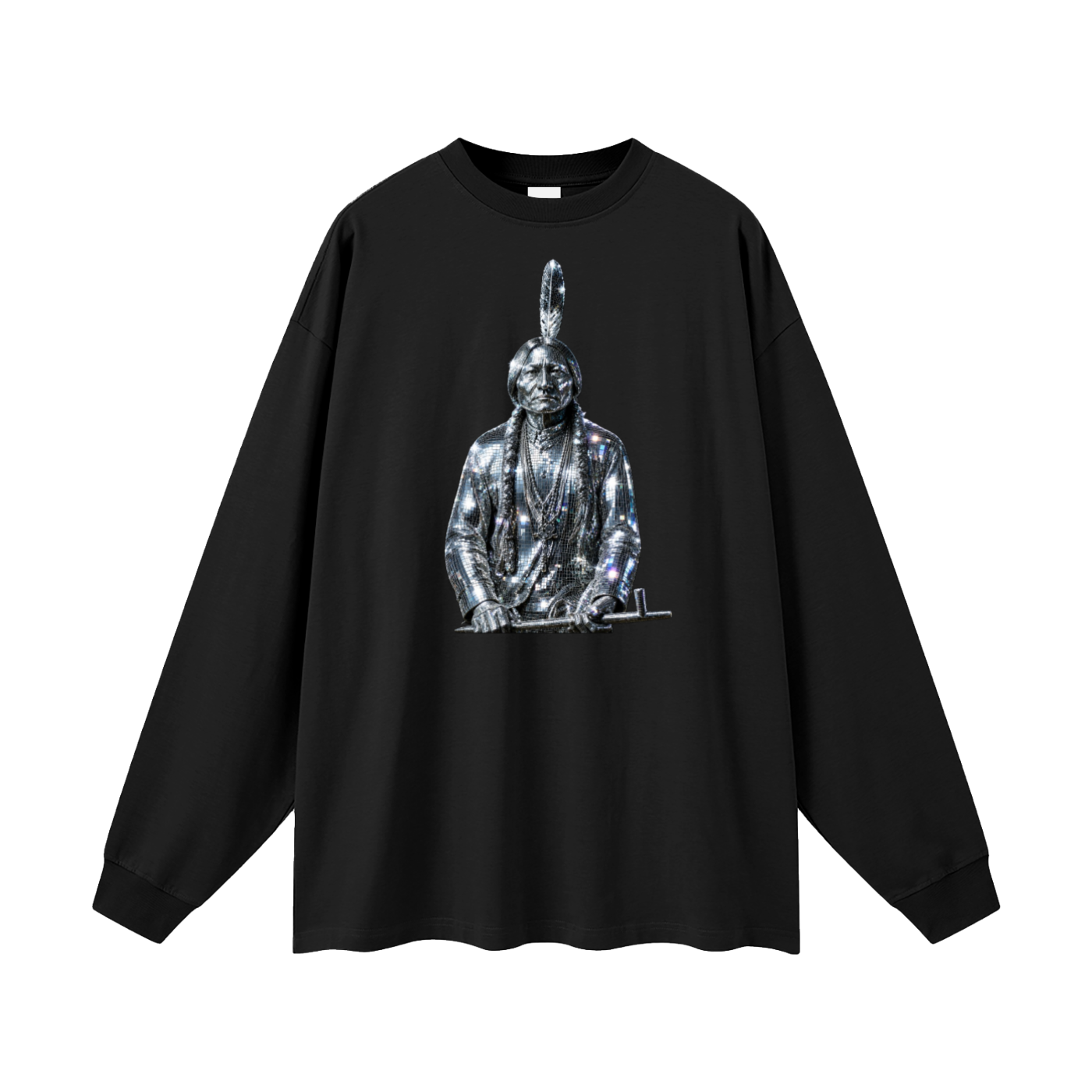 Sitting Bull Noble Savages "Reflections" Graphic Tee – Authentic Native Designed oversized  Long Sleeve T-Shirt
