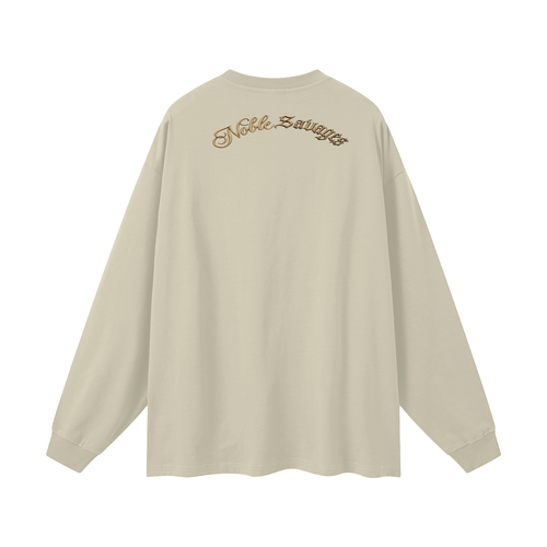 Geronimo warrior skeleton "Noble Savages" Oversized Black Long Sleeve T-shirt oversized  Long Sleeve T-Shirt