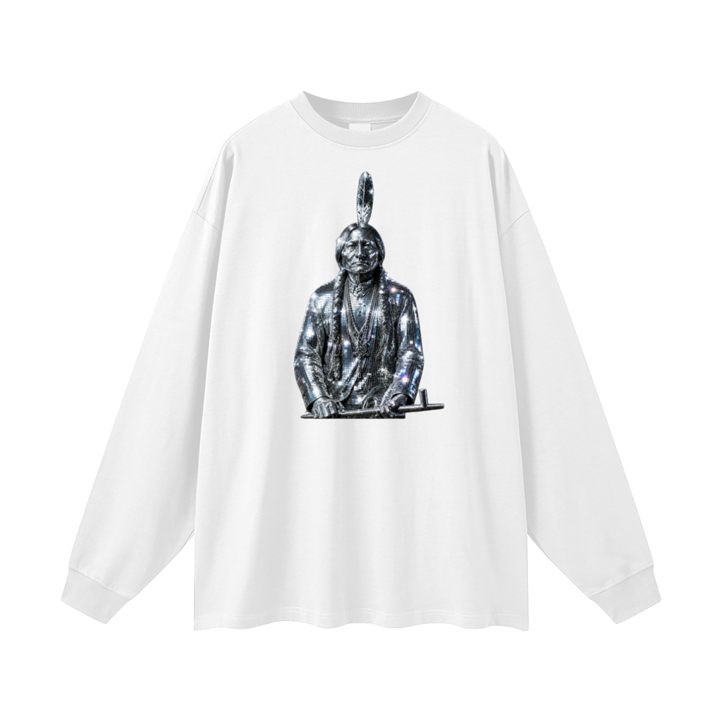 Sitting Bull Noble Savages "Reflections" Graphic Tee – Authentic Native Designed oversized  Long Sleeve T-Shirt