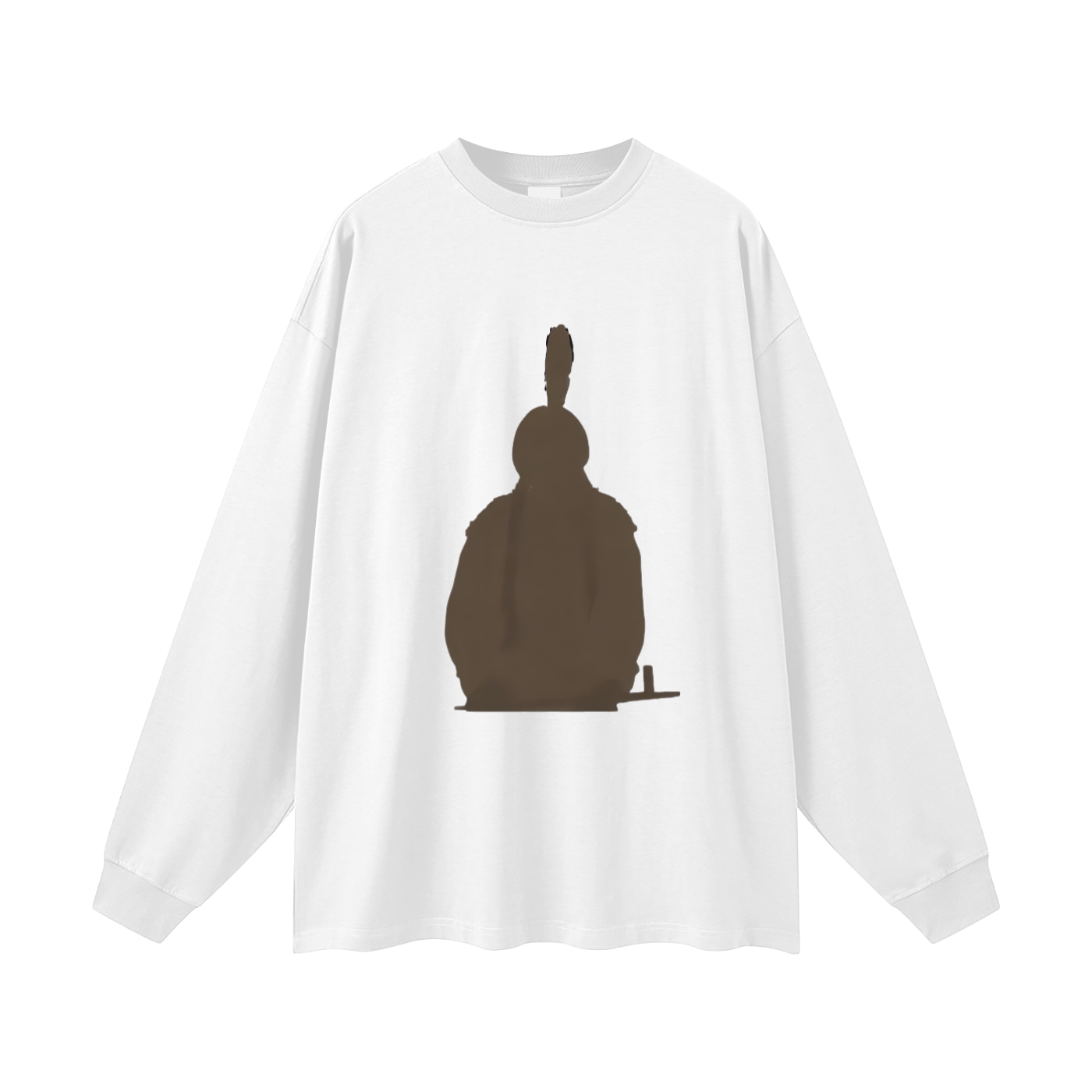 SITTING BULL warrior Silhouette oversized    Long Sleeve T-Shirt Native American Indian Made iipay Nation  of Santa Ysabel