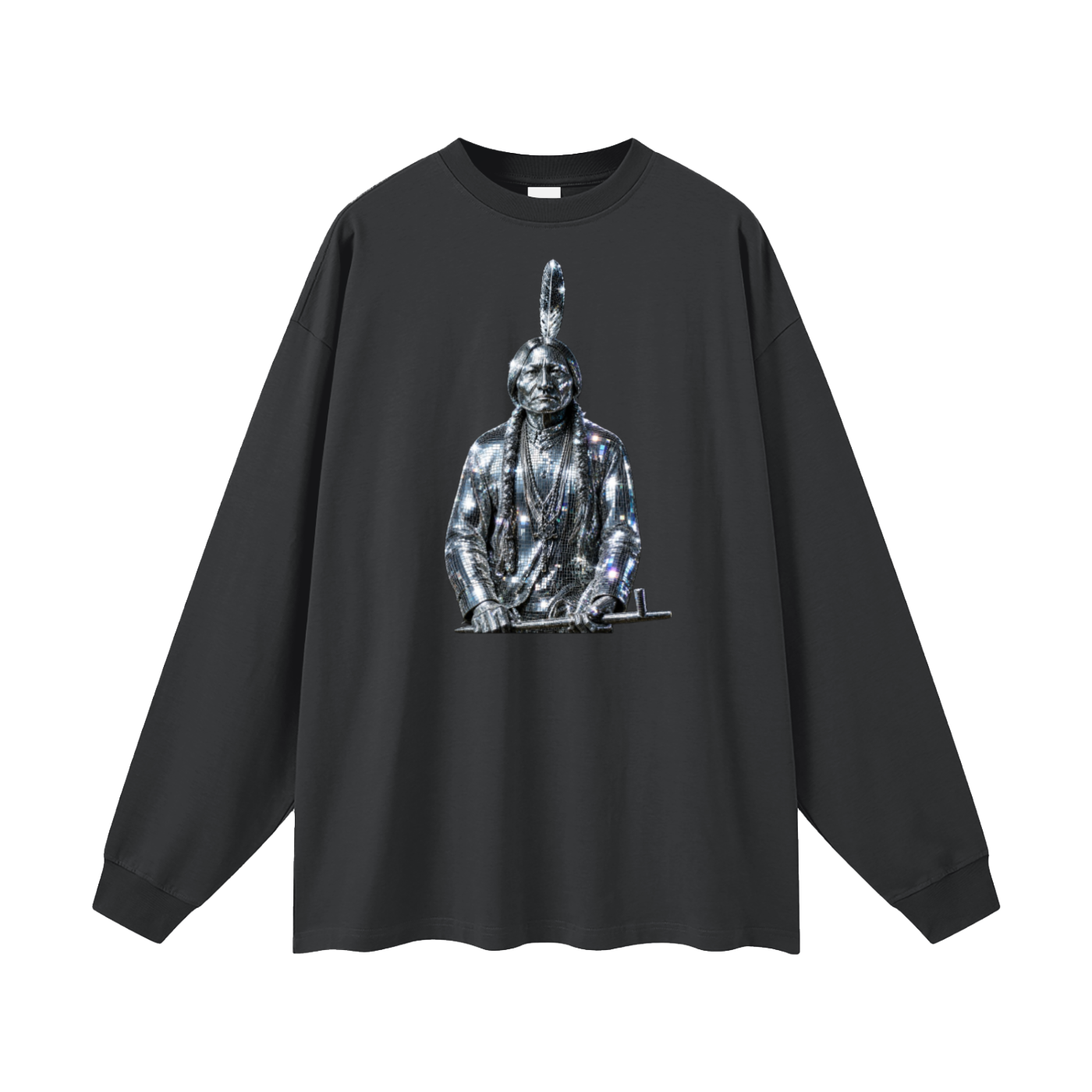 Sitting Bull Noble Savages "Reflections" Graphic Tee – Authentic Native Designed oversized  Long Sleeve T-Shirt