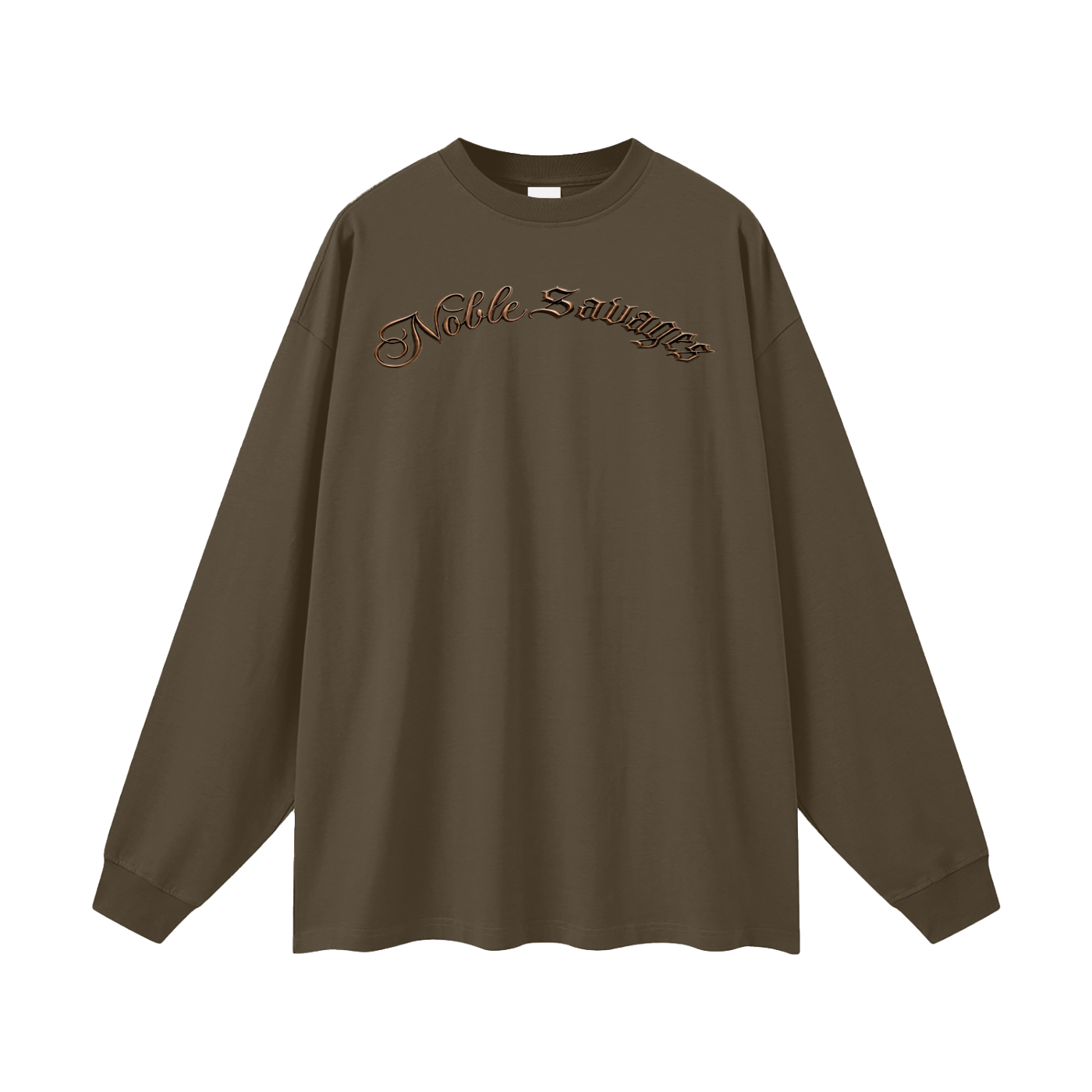 Noble Savages Heritage Edition DTF Tee – Onyx Black Oversized Long Sleeve T-Shirt