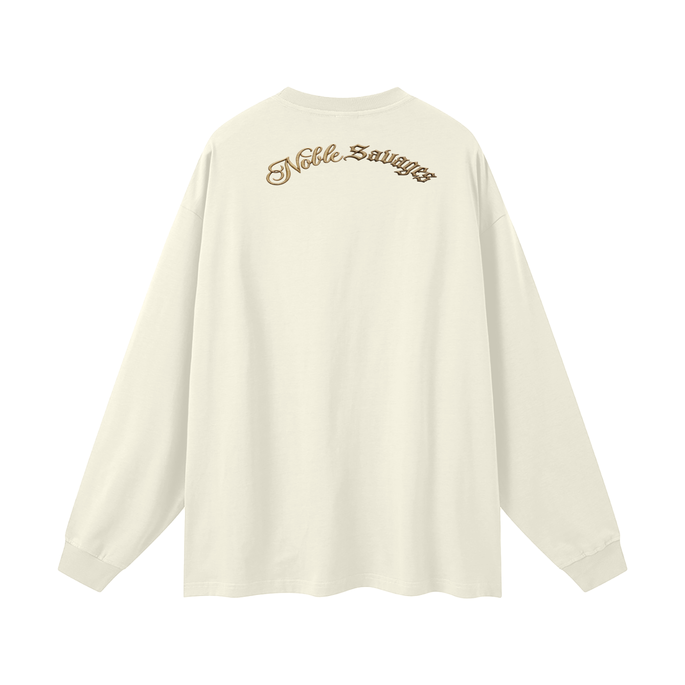 Geronimo warrior skeleton "Noble Savages" Oversized Black Long Sleeve T-shirt oversized  Long Sleeve T-Shirt