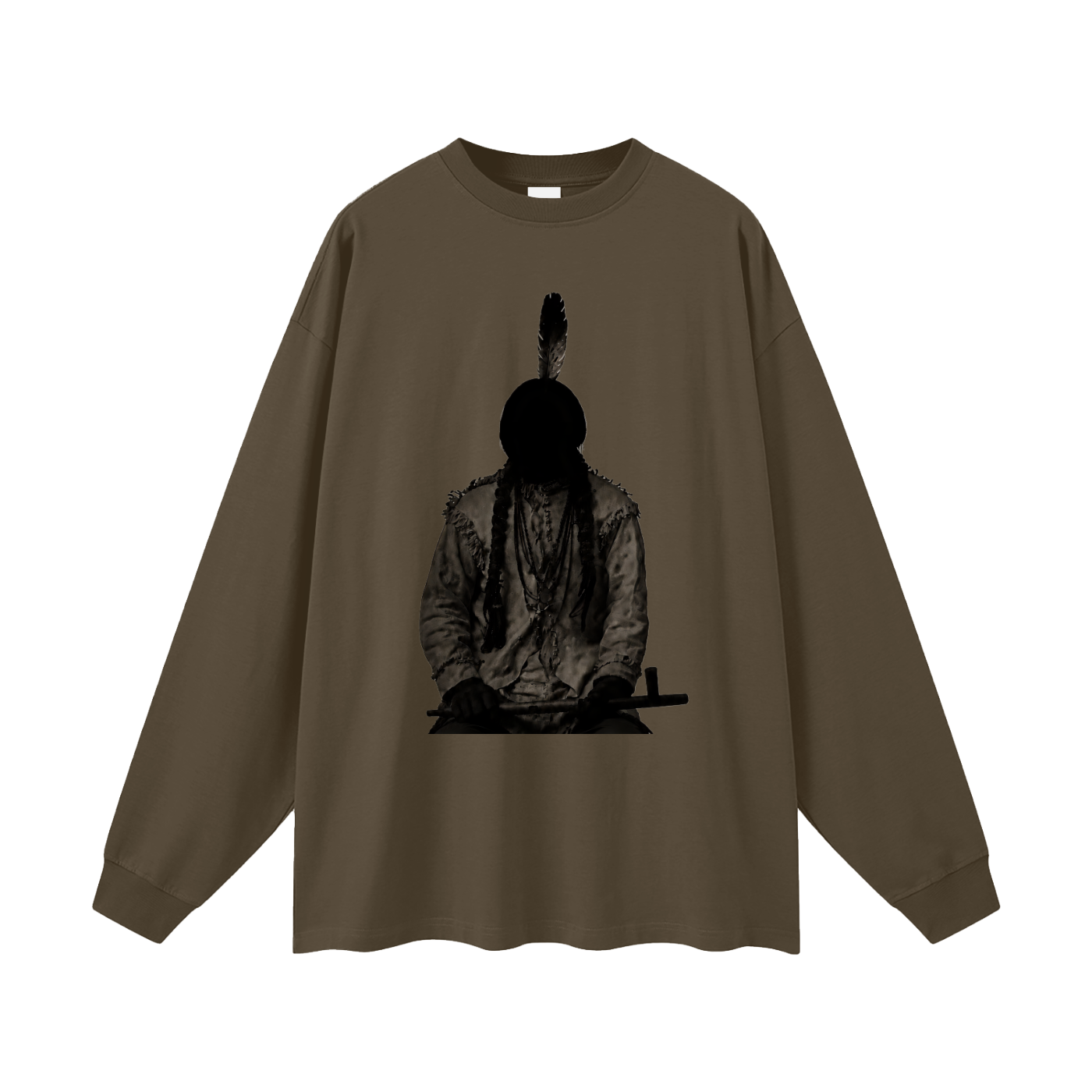 Sitting bull shadow Oversized Unisex Long Sleeve T-Shirt