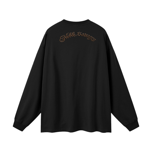 Chief Sitting Bull Silhouette Oversized Long Sleeve Shirt - Premium StreetwearOversized  Long Sleeve T-Shirt